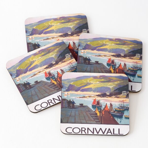 Item preview, Cornwal retro poster designed and sold by CorasPosters.