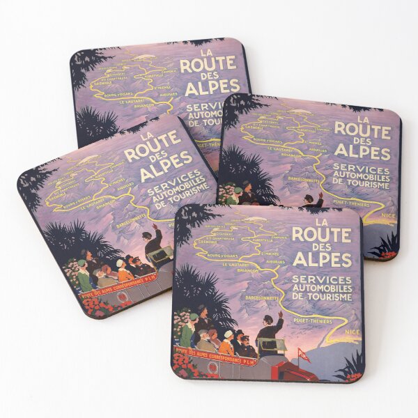 Item preview, La Route des Alpes retro poster designed and sold by CorasPosters.