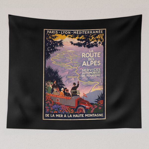 Item preview, La Route des Alpes retro poster designed and sold by CorasPosters.
