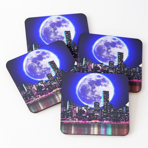 Item preview, Colorful Moon | Night Urban Landscape designed and sold by Artsy Universe.