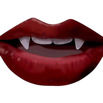 Red Lips and Vampire Fangs Art Board Print for Sale by ArtByBusyBee