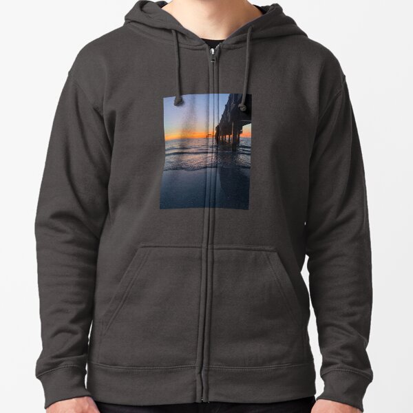 Sunset at Pier 60 Zipped Hoodie