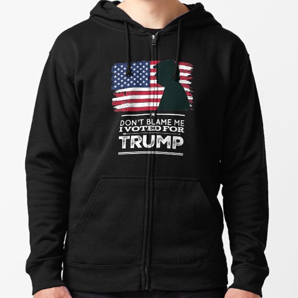 Don't Blame Me I Voted For Trump Vintage Distressed Flag Zipped Hoodie