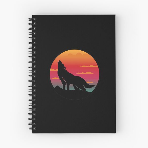 Item preview, Howling Wolf retro sunset - Wolf lover gift idea designed and sold by Staatiiart.