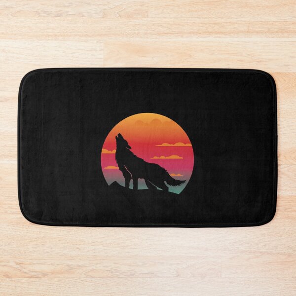 Item preview, Howling Wolf retro sunset - Wolf lover gift idea designed and sold by Staatiiart.