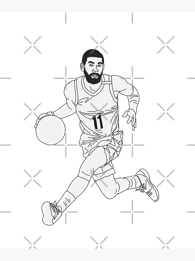 kyrie-irving-minimal-drawing-mounted-print-for-sale-by-nuagestudio-redbubble