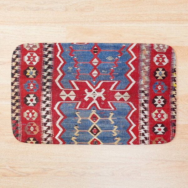 Item preview, Obruk Konya Central  Anatolian Kilim Print designed and sold by Vicky Brago-Mitchell®.