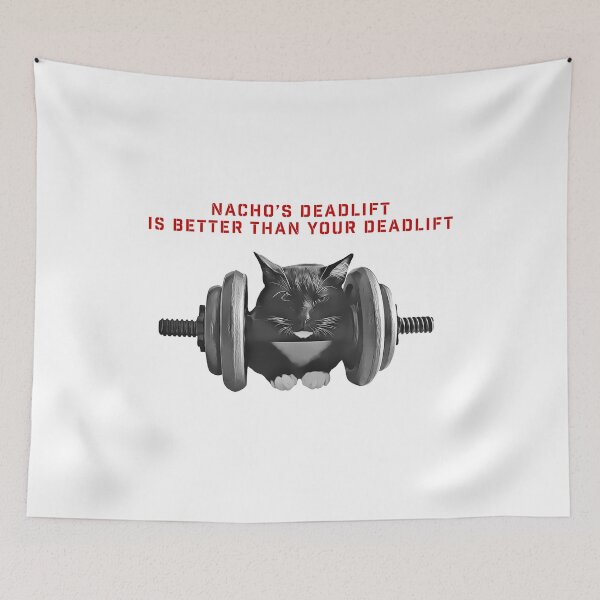 Item preview, Nacho the Secret Agent Cat Can Deadlift designed and sold by AgentNacho001.