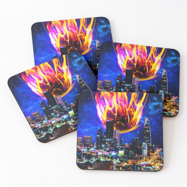 Item preview, Asteroid Apocalypse | Colorful Urban Landscape designed and sold by Artsy Universe.