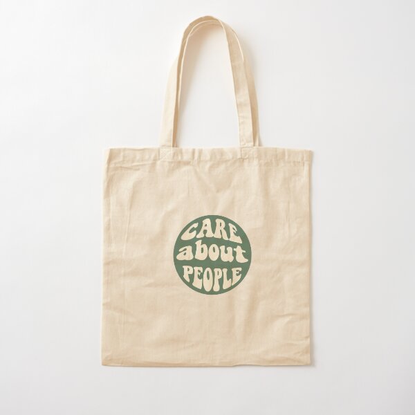 Care about People (Dark Green) Cotton Tote Bag