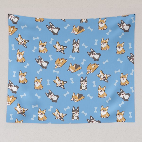 Item preview, Corgi Collage - Blue designed and sold by KarinaCookie.