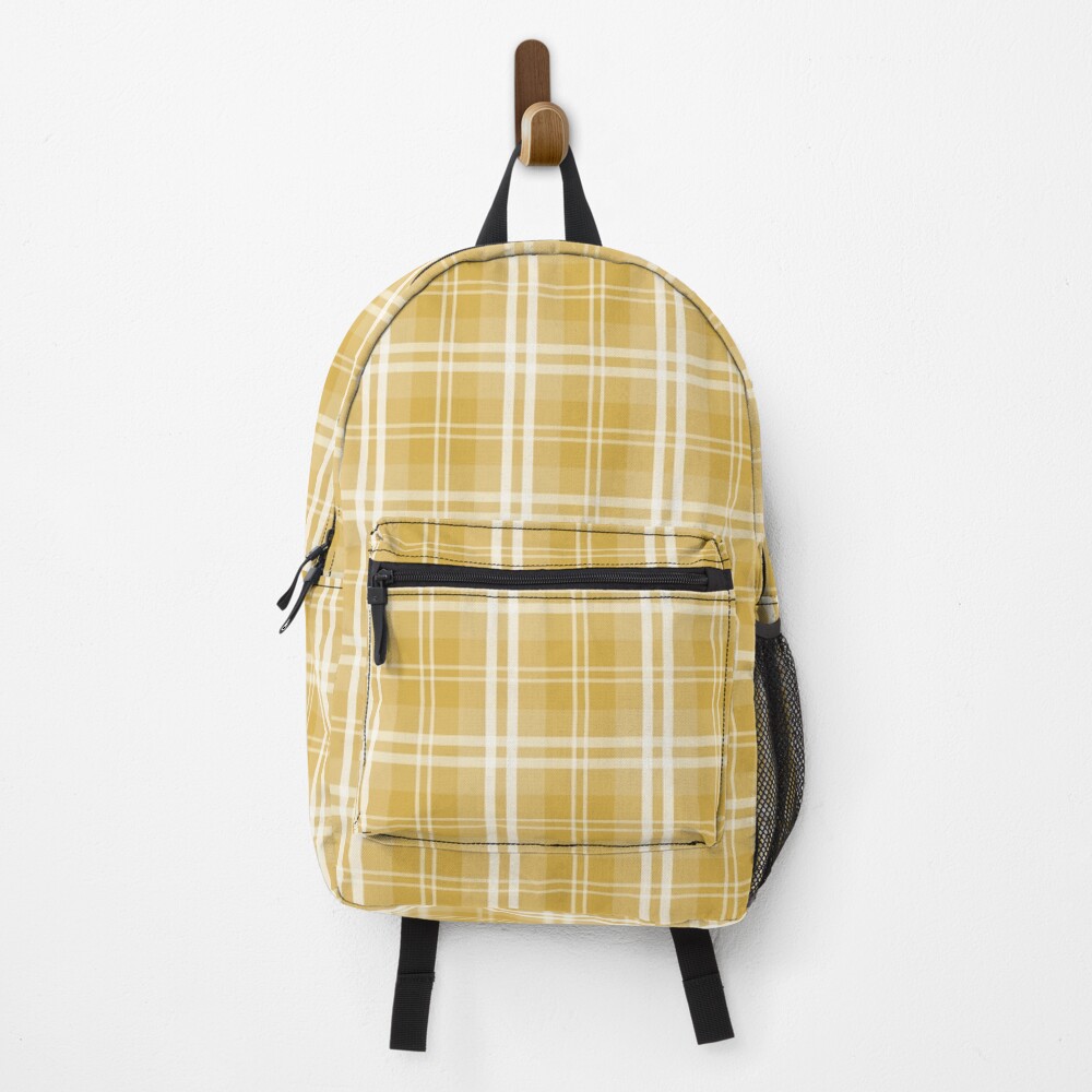 yellow checkered backpack