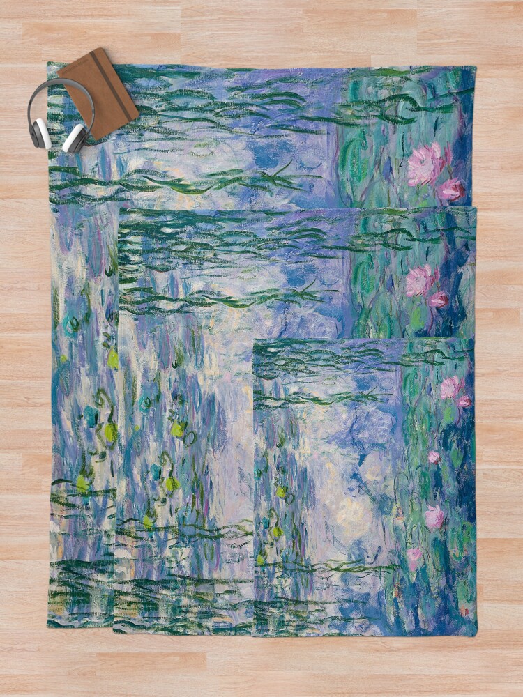 "Water Lilies Claude Fine Art" Throw Blanket for Sale by bragova