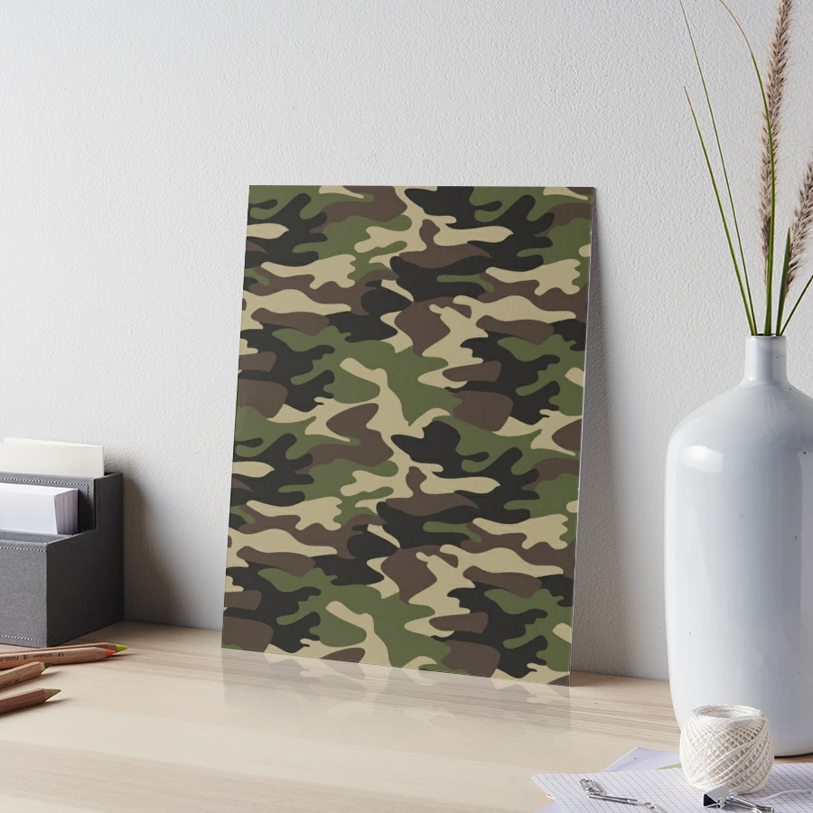 Army Green Camo Camouflage Print  Art Board Print for Sale by TEES FUSION