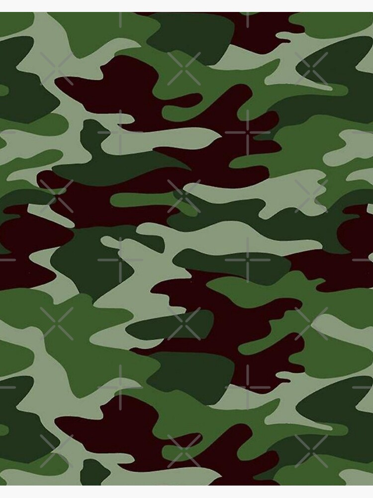 Army Green Camo Camouflage Print  Art Board Print for Sale by TEES FUSION