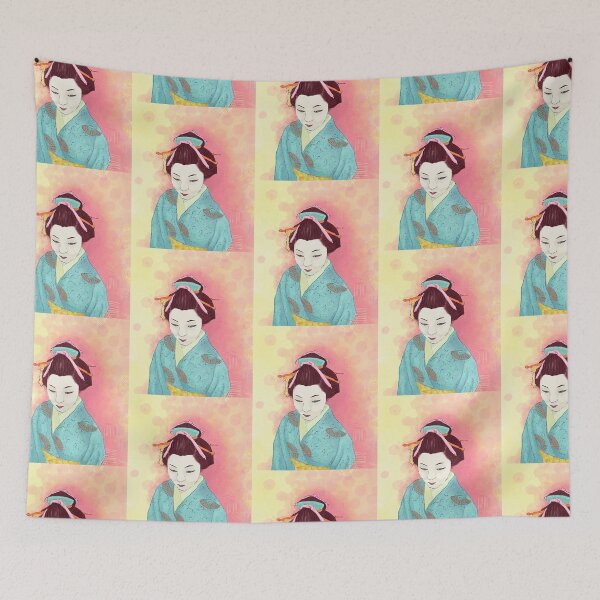 Item preview, Peachy Pastel Japanese Geisha  designed and sold by Anne-Maree Hunter.
