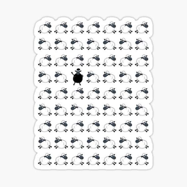 Black sheep pattern in homage to Lady Di Royal Fashion regent st blue Sticker