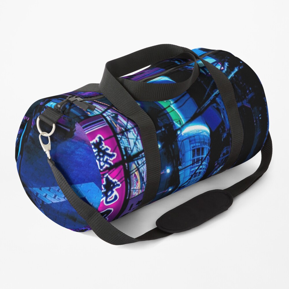 Blue Tokyo Alleys Duffle Bag