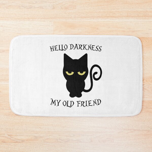 Item preview, Hello Darkness My Old Friend funny cat gift idea designed and sold by BRtisticDesigns.