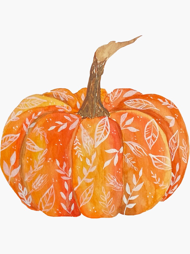 watercolor pumpkin spice and everything nice, watercolor pumpkin