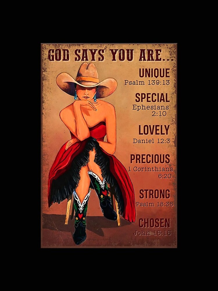 "Cowgirl God Says You Are Unique Psalm 13913" iPhone Case for Sale by