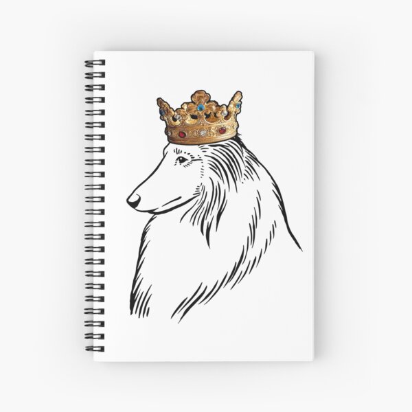 Rough Collie Dog Wearing Crown Spiral Notebook