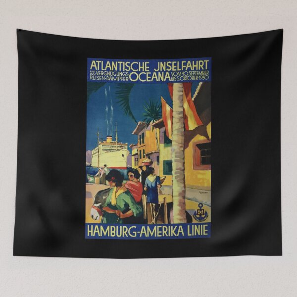 Item preview, Atlantische Jnselfahrt retro poster designed and sold by CorasPosters.