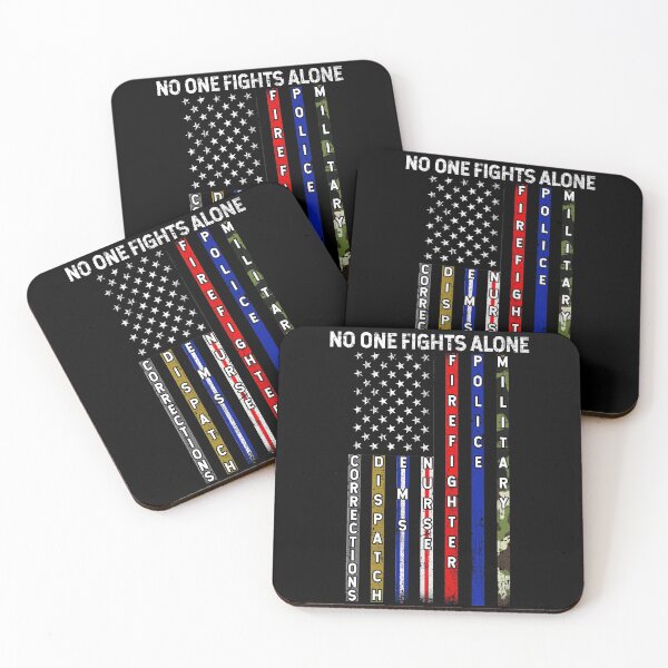 Item preview, No One Fights Alone USA Flag Thin Line Military Police Nurse designed and sold by Simeon	 Dorelus.