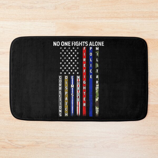 Item preview, No One Fights Alone USA Flag Thin Line Military Police Nurse designed and sold by Simeon	 Dorelus.