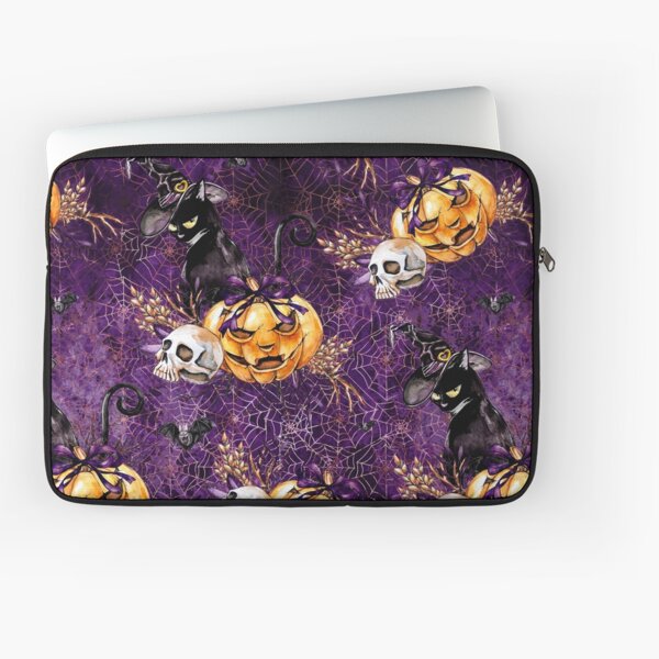 Halloween purple background MEGA Laptop Sleeve