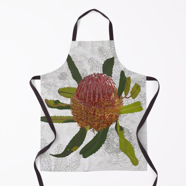 Item preview, Red Banksia Digital Drawing, native flora, Western Australia wildflower. designed and sold by Leonie Mac Lean.