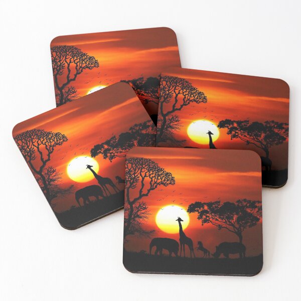 Item preview, Wild Animals on African Savanna Sunset designed and sold by stareongroup.