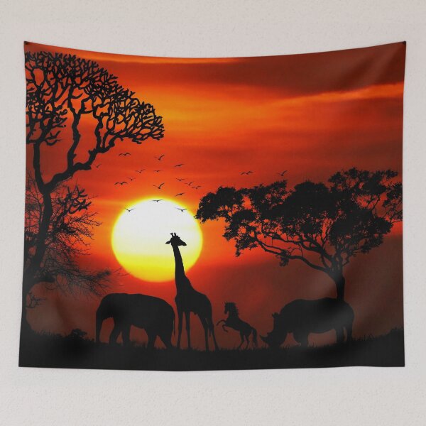 Item preview, Wild Animals on African Savanna Sunset designed and sold by stareongroup.