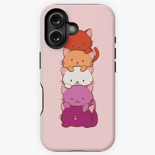 Item preview, New Orange Lesbian Pride Flag Kawaii Cats designed and sold by Irene Koh.