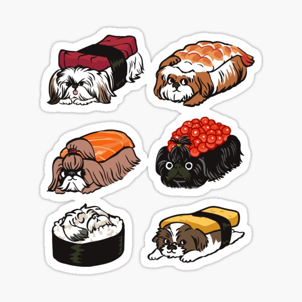 Sushi Shih Tzu Sticker
