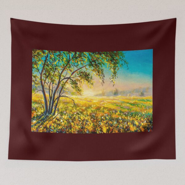 Item preview, Morning gentle foggy rural landscape painting. Painting by Valery Rybakou designed and sold by rybakowvalery.