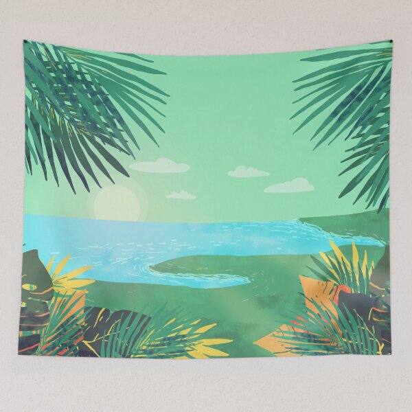 Item preview, Beautiful Summer Tropical Landscape designed and sold by Vector Scout Lab.