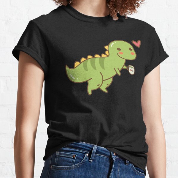 Funny Cute T-Rex Women's Dinosaur Mom Joke Pun Humor V-Neck T-Shirt Tea Rex