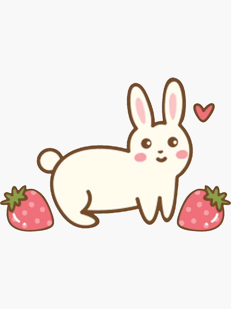 Cute Strawberry Bunny Sticker Sheet | Sticker