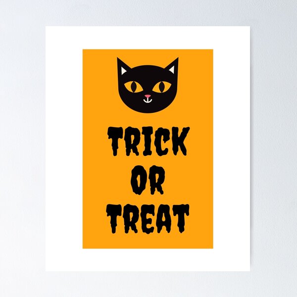 Item preview, Cat Halloween Trick Or Treat designed and sold by Johnny Werp.