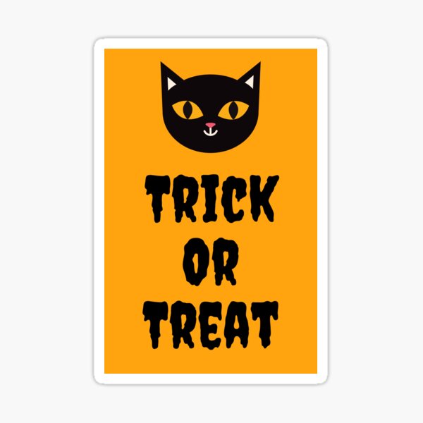 Item preview, Cat Halloween Trick Or Treat designed and sold by Johnny Werp.