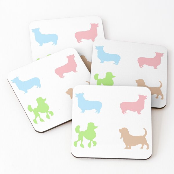 Item preview, dog pack cute kawaii cartoon four pack designed and sold by NancyArtDesigns.
