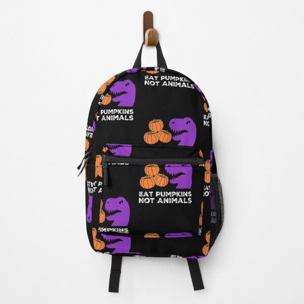 Item preview, Vegan Halloween, Vegan Thanksgiving, Vegetarian Halloween, T-rex Halloween Eat Pumpkins, Not Animals designed and sold by Mandala108.