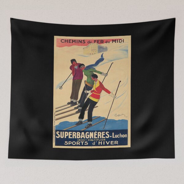 Item preview, Superbagneres Luchon retro poster designed and sold by CorasPosters.