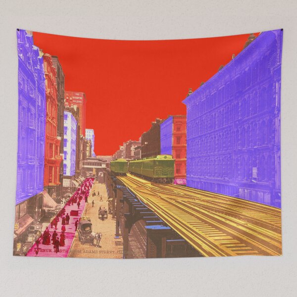 Item preview, nostalgic city view Chicago USA, Wabash Avenue designed and sold by Mauswohn.