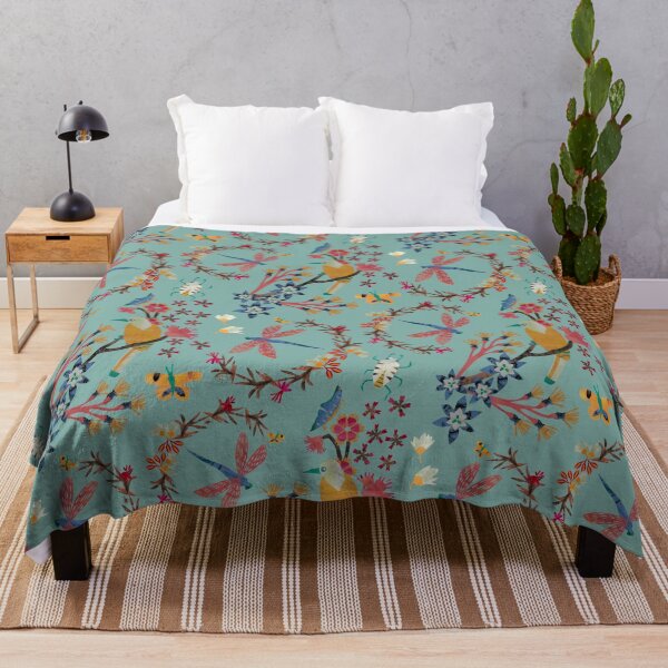 Item preview, Birds, Dragonflies and Beetles Green designed and sold by catherinestone.