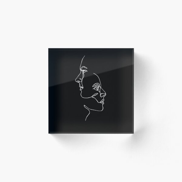 Continuous Line Faces Acrylic Block