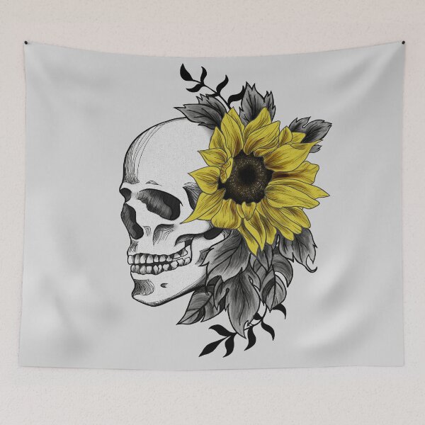 Item preview, Skull with Sunflower designed and sold by Ukelogan.