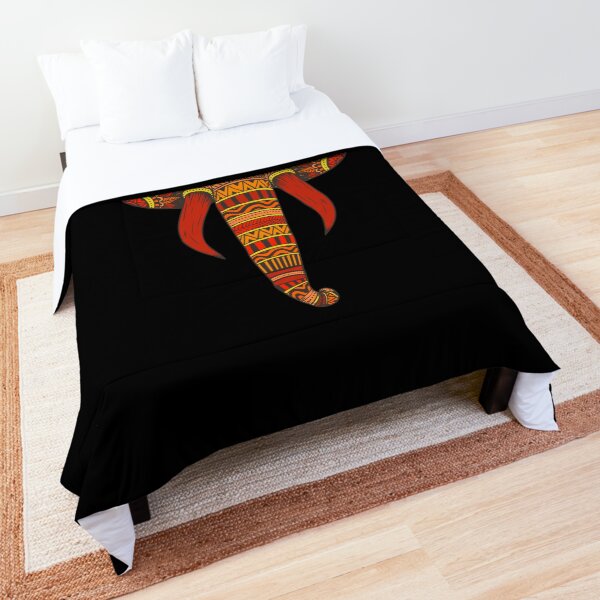Trendy Elephant Tribal - Indian Colorful Mandala Tribal Art Comforter
