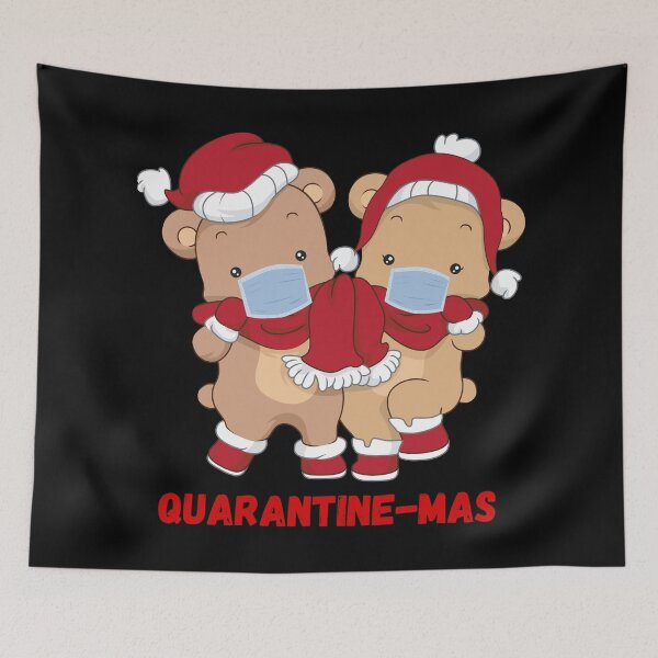 Item preview, Quarantine-Mas Christmas Bears Christmas Quarantine Cute Bears Wearing Masks Funny Christmas Gift Bear Couple Christmas Couple designed and sold by Nathalie Aynié.